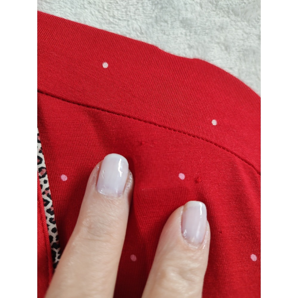 Victoria's Secret Red Polka Dot Modal Pajama Set XL Long Button Front Pockets - Picture 4 of 10